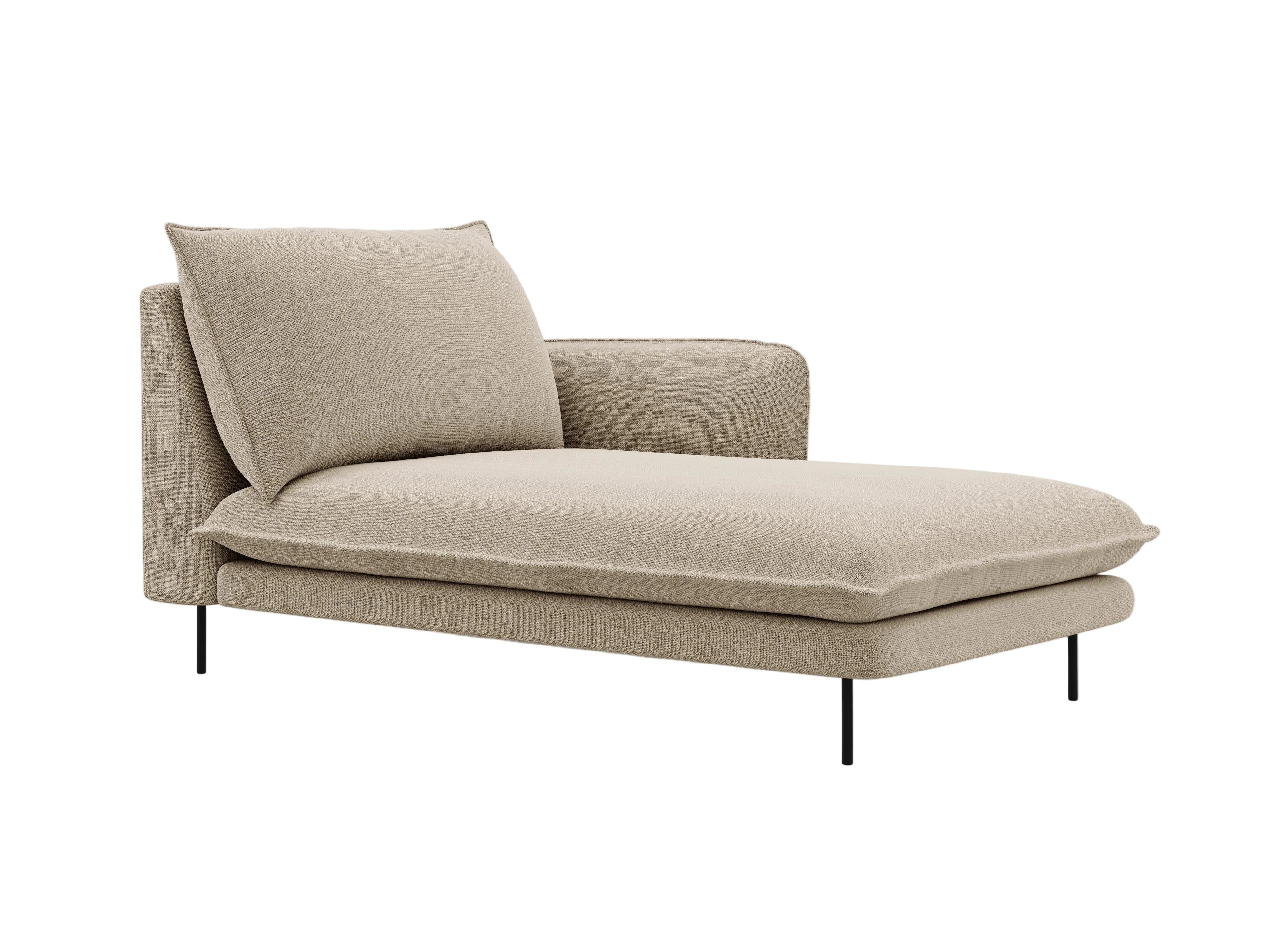 Szezlong prawostronny VIENNA beżowy z czarną podstawą Cosmopolitan Design Eye on Design