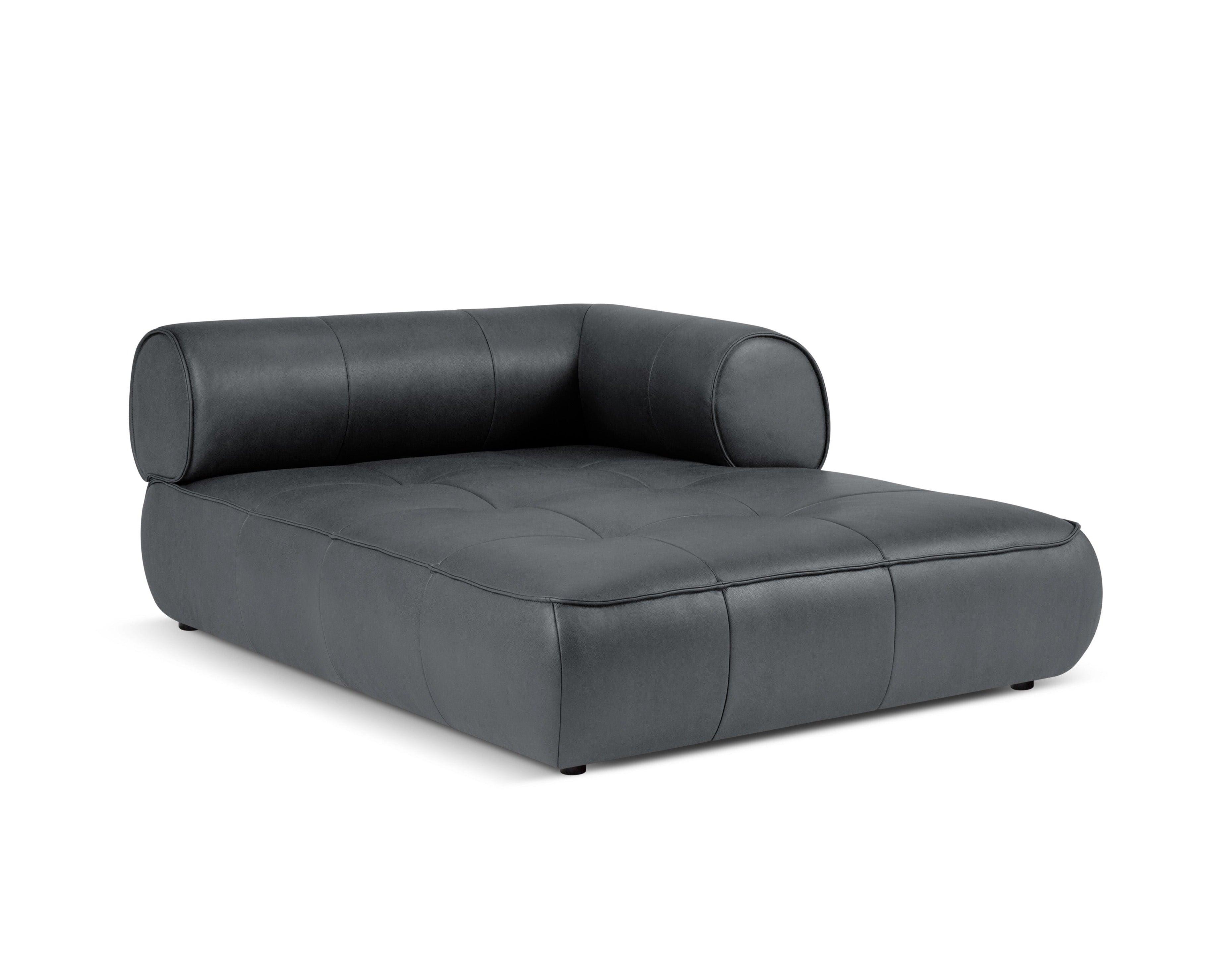 Szezlong skórzany prawostronny LILY grafitowy Maison Heritage Eye on Design