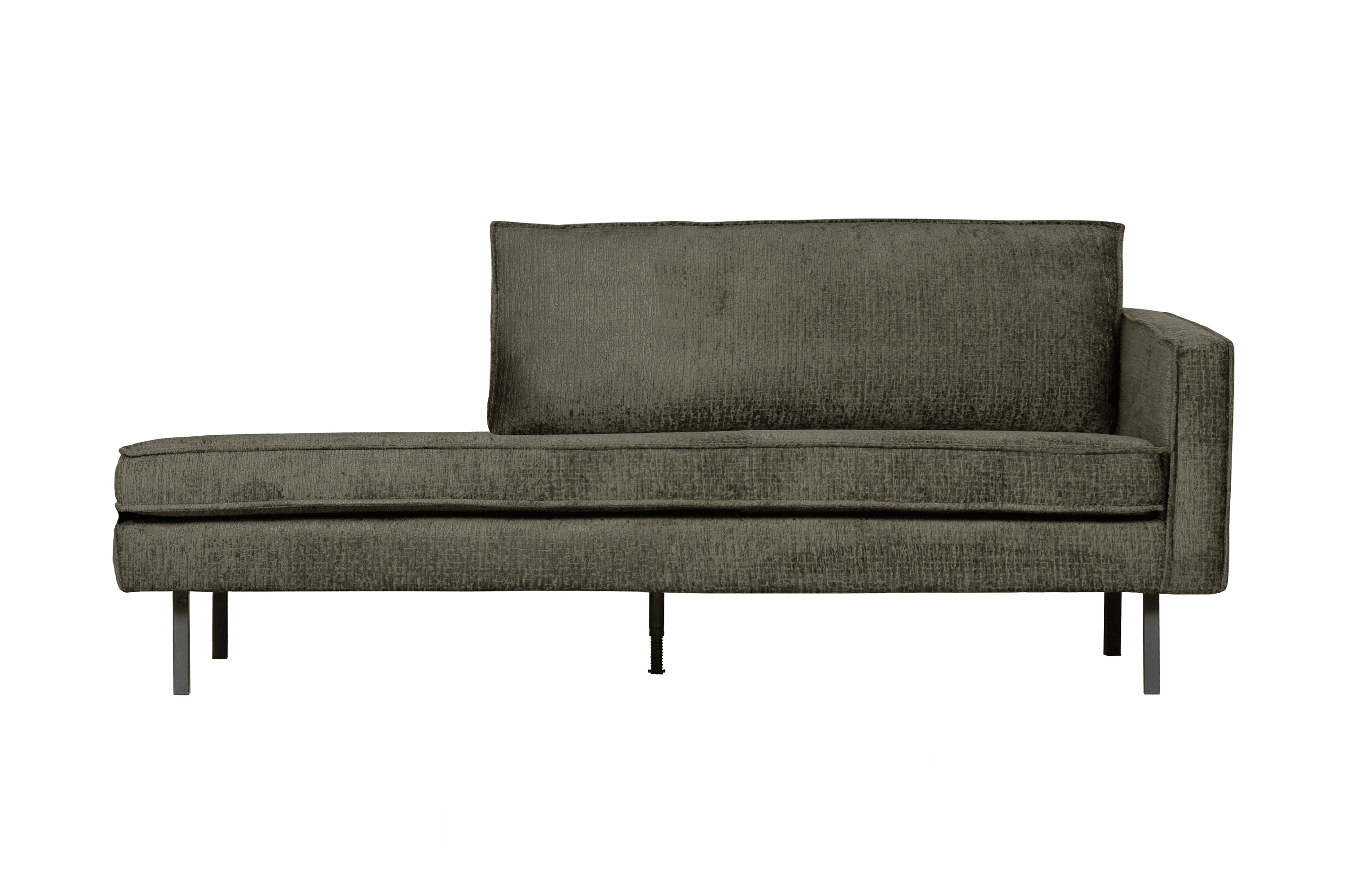 Szezlong welurowy prawostronny RODEO szarozielony Be Pure Eye on Design