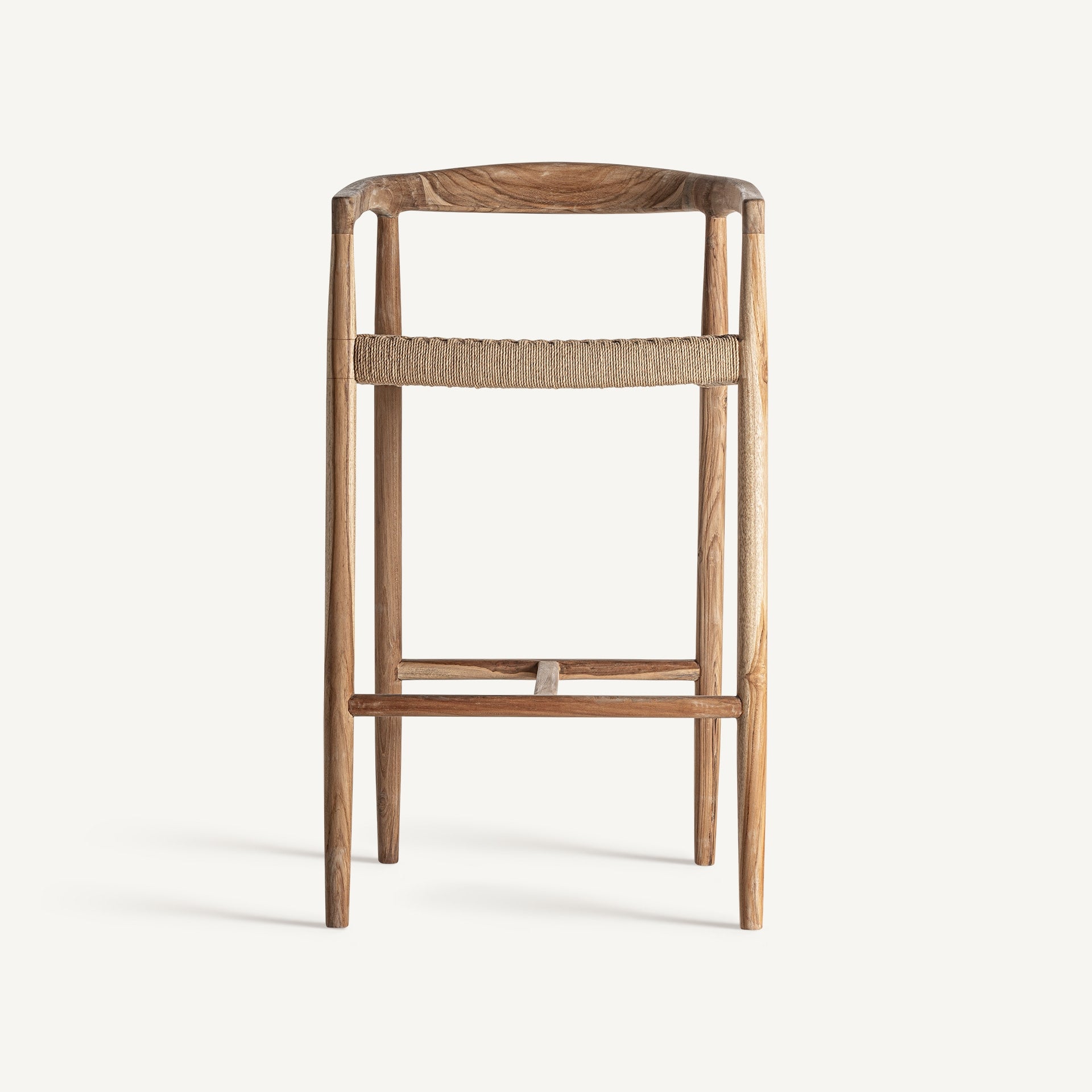 Bar stool with armrests CAEN teak wood