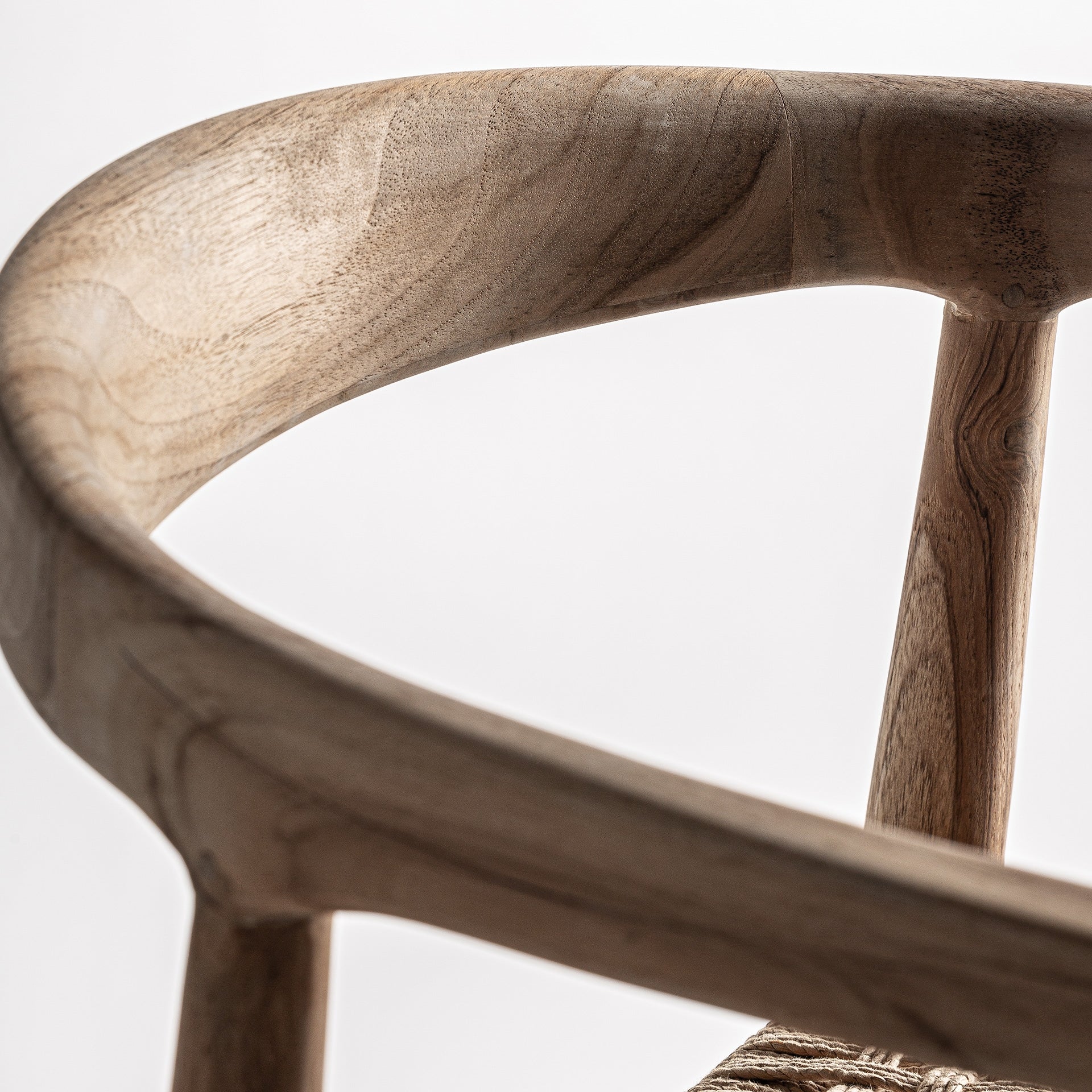 Bar stool with armrests CAEN teak wood