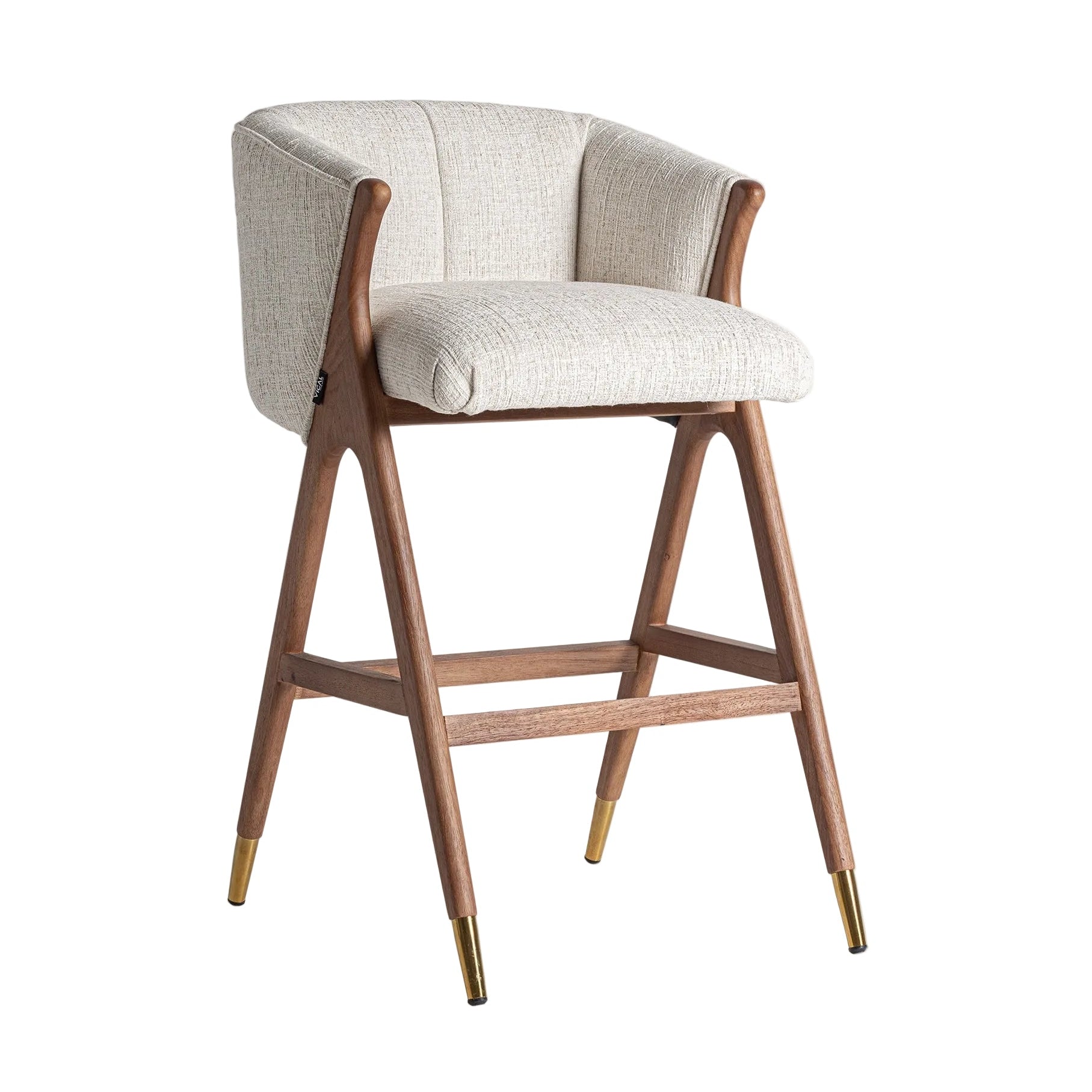 Barhocker DOUZE beige mit Gummibasis