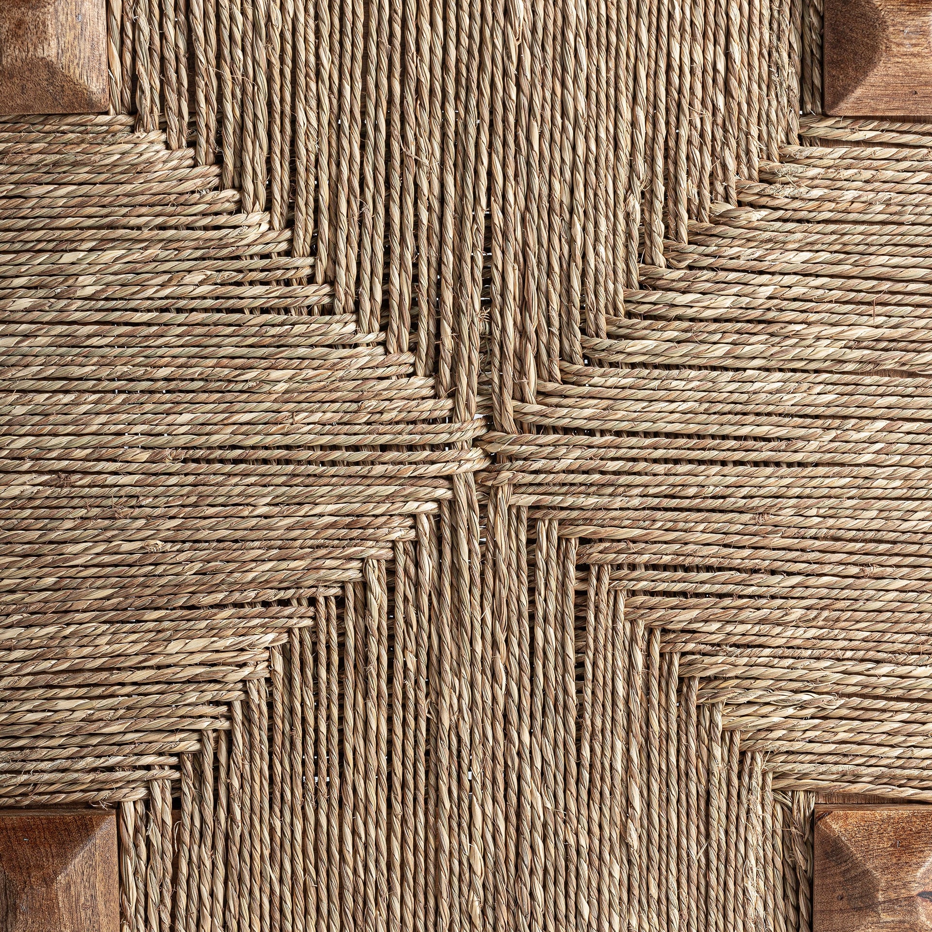 Hocker KAAJI aus Mangoholz mit Jutekissen