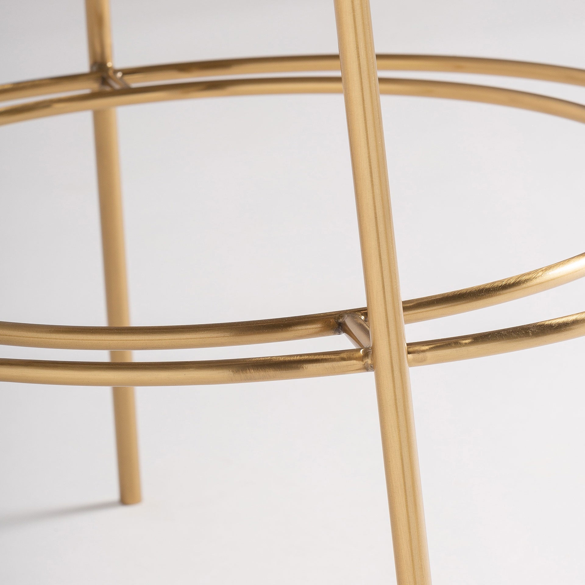 Barhocker TRESIVIO creme mit goldenem Fuß