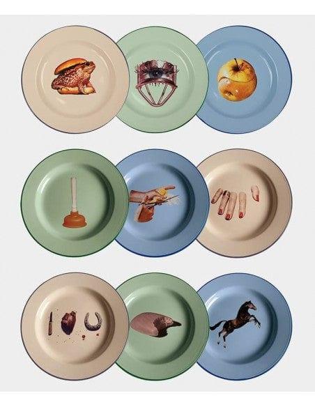 Talerz emaliowany APPLE niebieski Seletti Eye on Design
