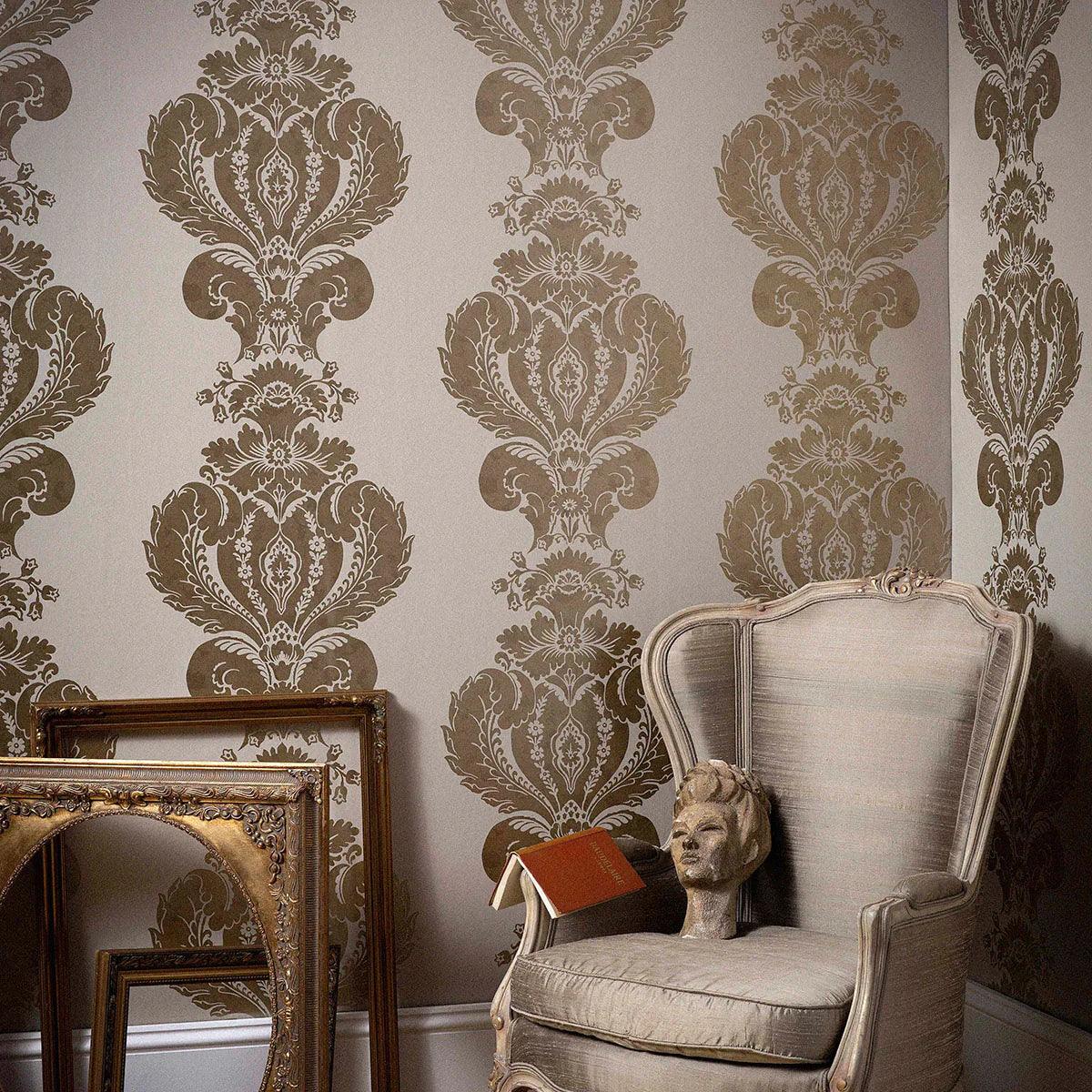 Tapeta ALBEMARLE - Baudelaire metaliczne złoto na kremie Cole & Son Eye on Design