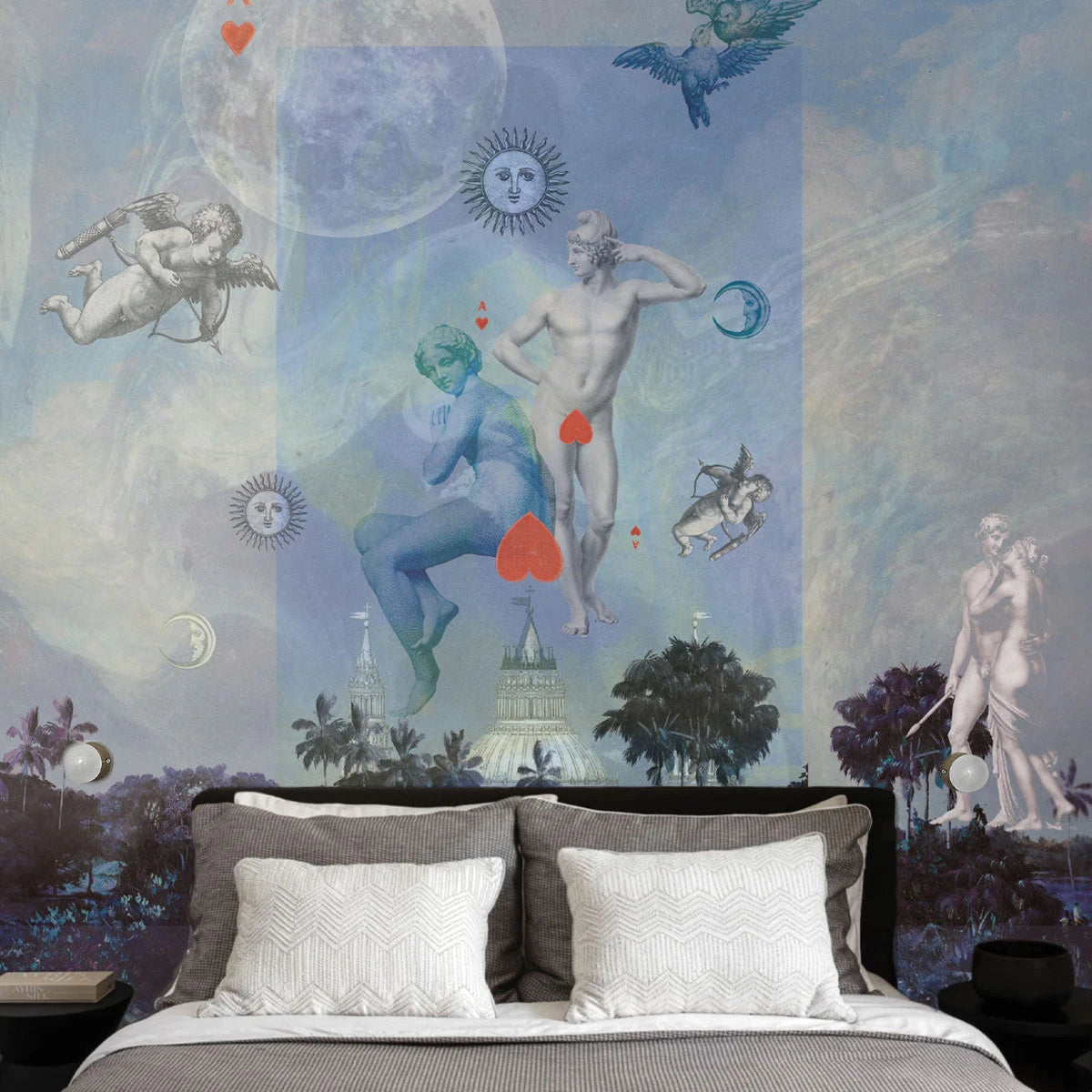 AMORE Artistic Landscape Wallpaper in Blue