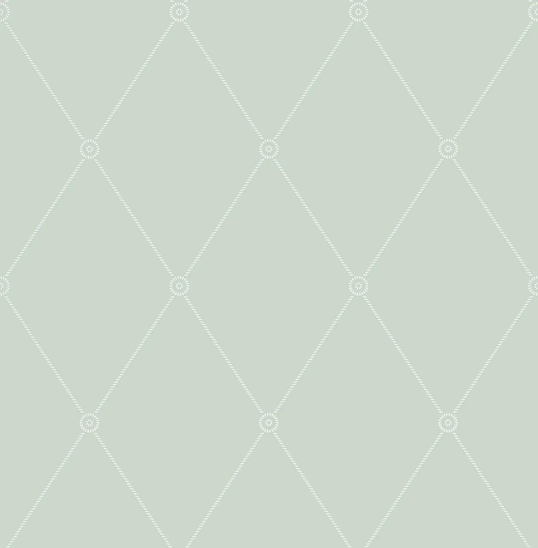 Tapeta ARCHIVE ANTHOLOGY - Large Georgian Rope Trellis seledynowy Cole & Son Eye on Design