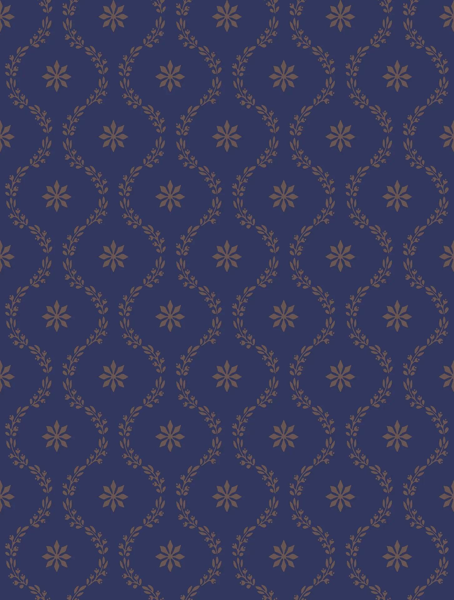 Tapeta ARCHIVE TRADITIONAL - Clandon metaliczne złoto na granacie Cole & Son Eye on Design