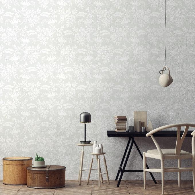 Tapete mit pflanzlichem Blumenmotiv ARCHIVE TRADITIONAL - Cranley sandfarben