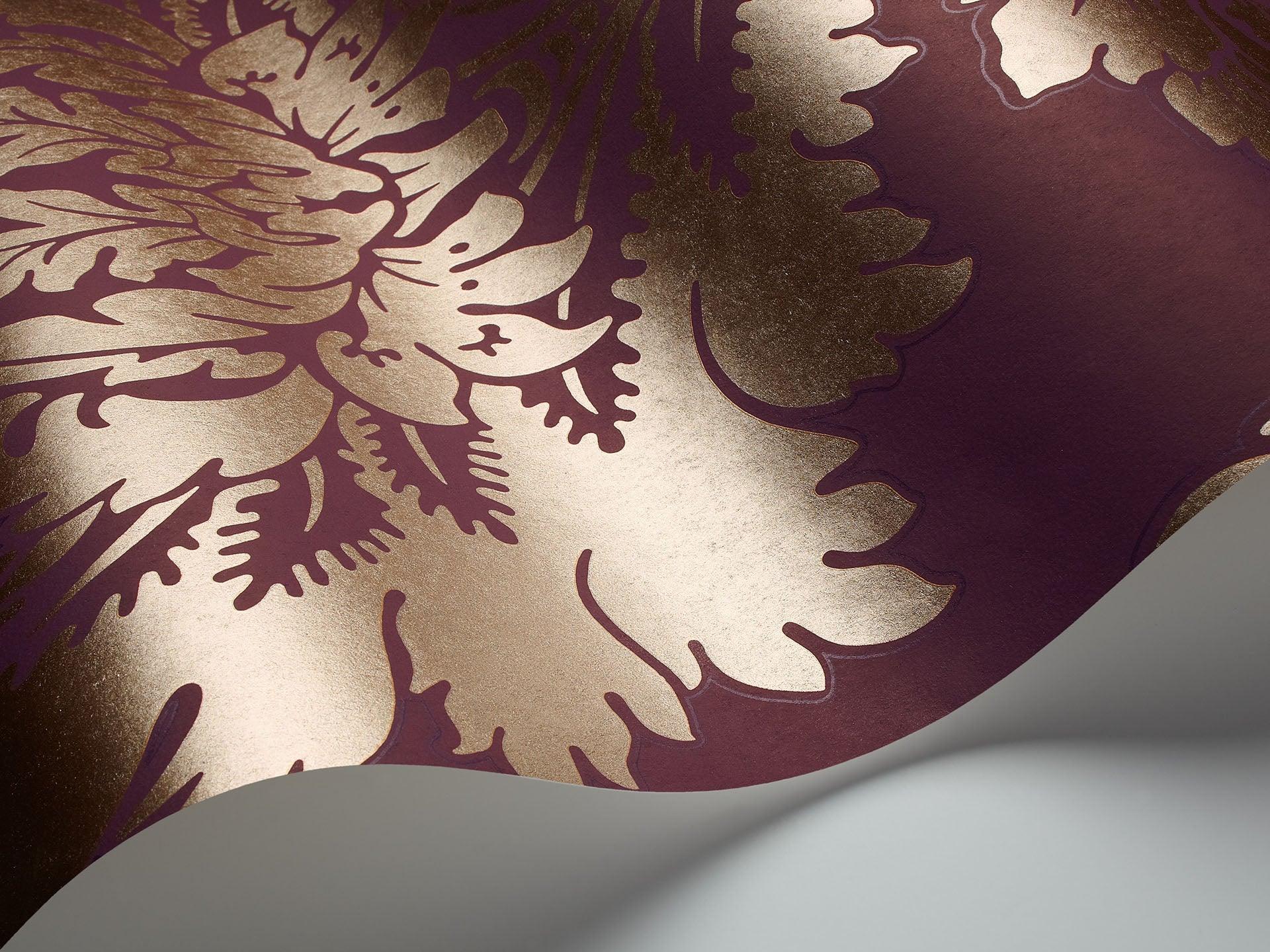 Tapeta ARCHIVE TRADITIONAL - Hovingham metaliczne złoto na morwie Cole & Son Eye on Design