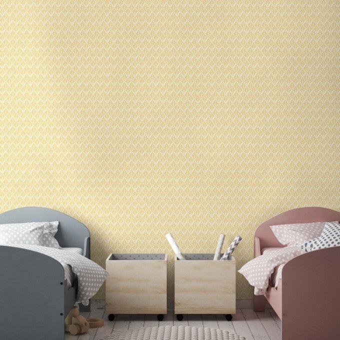 Tapete mit geometrischem Pflanzenmuster von ARCHIVE TRADITIONAL - Lee Priory rot