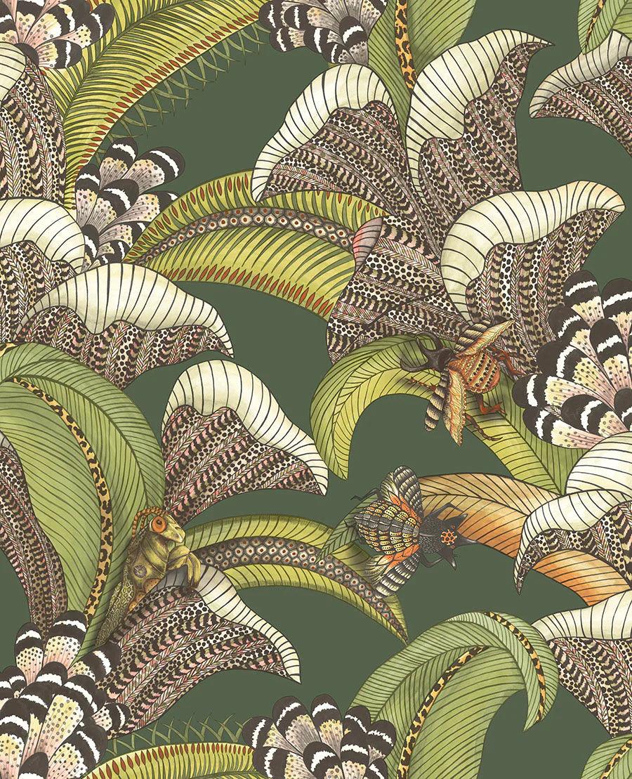 Tapeta ARDMORE JABULA - Hoopoe Leaves ciemny zielony Cole & Son Eye on Design