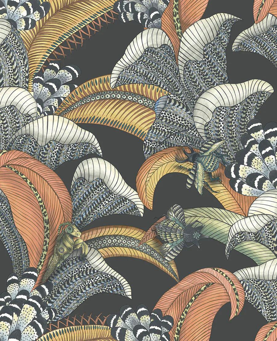Tapeta ARDMORE JABULA - Hoopoe Leaves terakota na czarnym Cole & Son Default Title Eye on Design