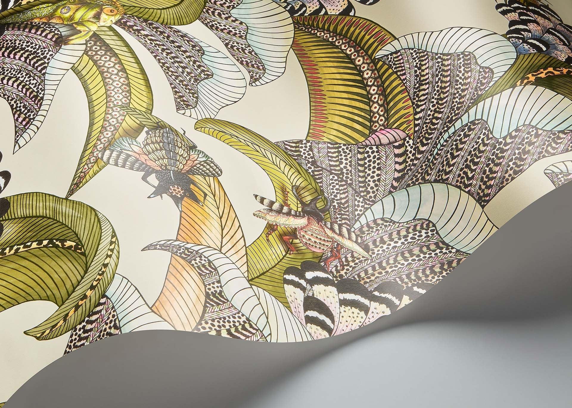 Tapeta ARDMORE JABULA - Hoopoe Leaves terakota na czarnym Cole & Son Eye on Design