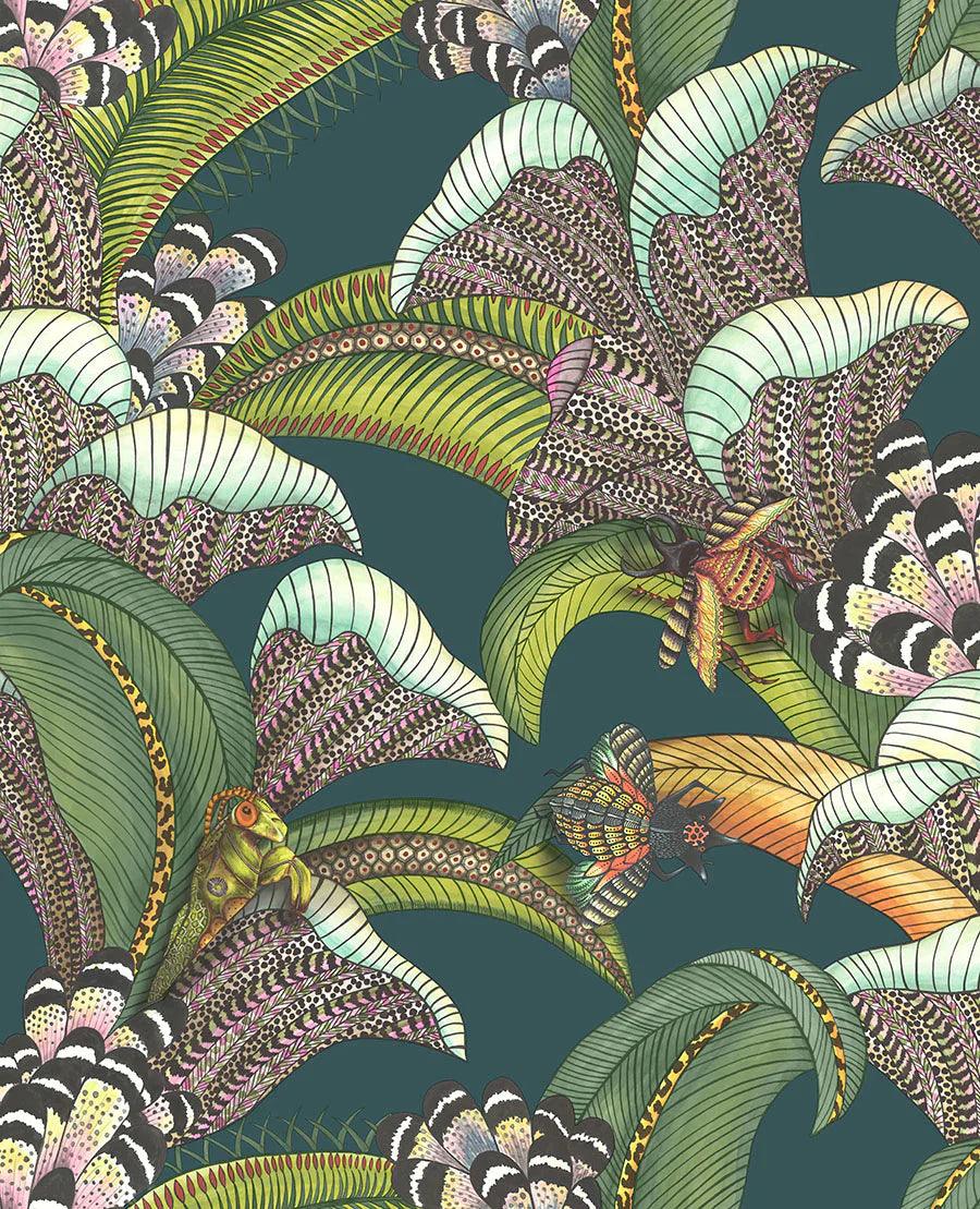 Tapeta ARDMORE JABULA - Hoopoe Leaves turkusowy Cole & Son Eye on Design