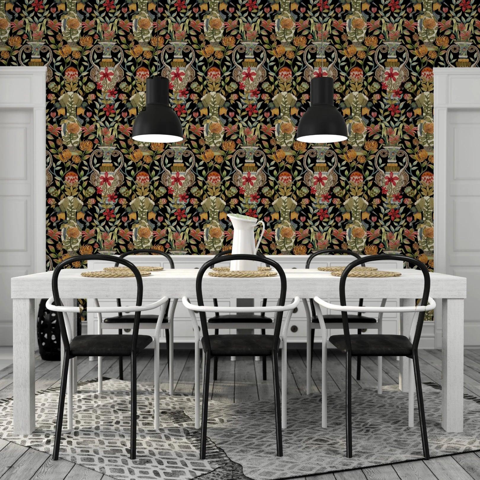 Tapeta ARDMORE JABULA - Protea Garden czarny Cole & Son Eye on Design