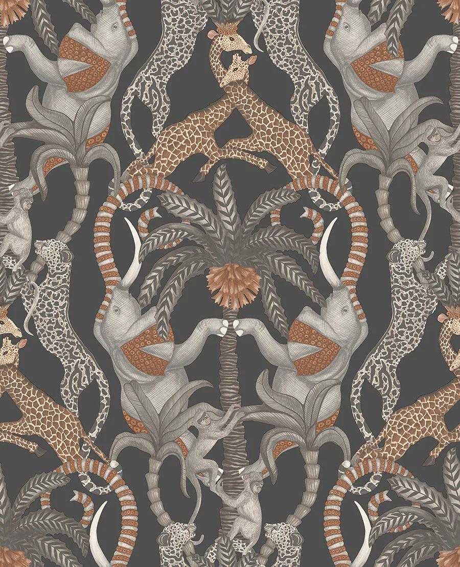 Tapeta ARDMORE JABULA - Safari Totem beżowy na czarnym Cole & Son Eye on Design