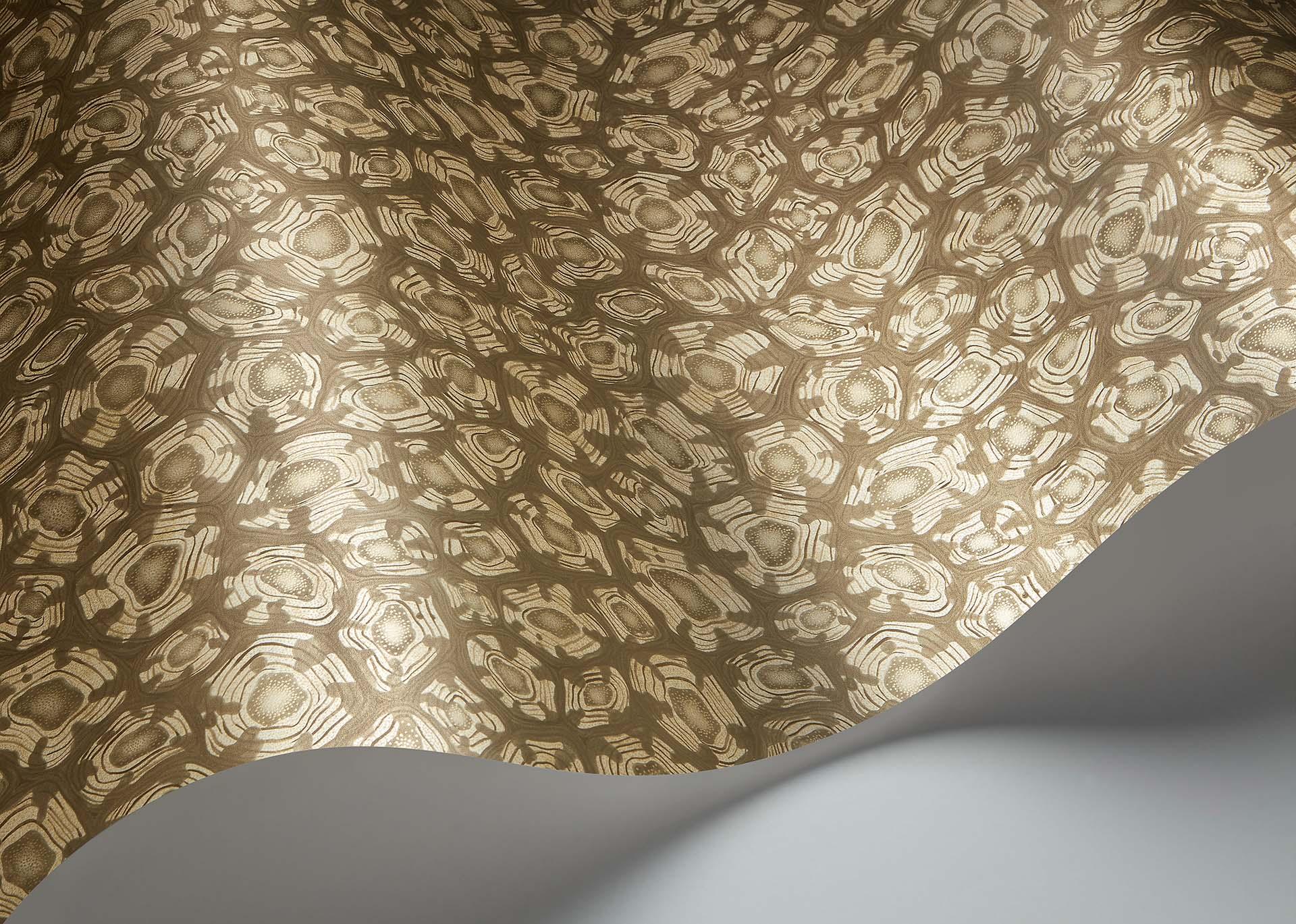Tapeta ARDMORE JABULA - Savanna Shell brąz i metaliczne złoto Cole & Son Eye on Design