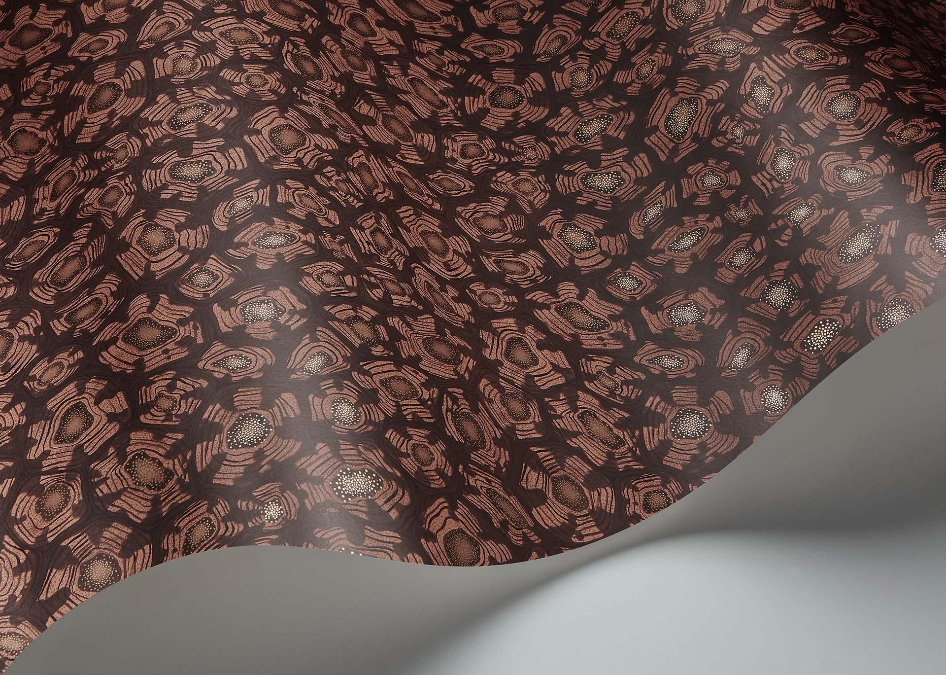 Tapeta ARDMORE JABULA - Savanna Shell terakota i metaliczne złoto Cole & Son Eye on Design
