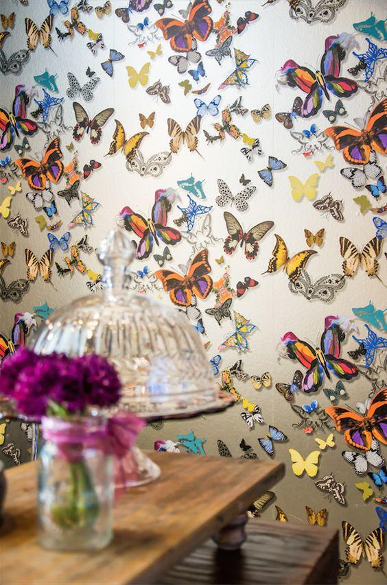 Tapeta BUTTERFLY PARADE - MULTICOLORE biały Christian Lacroix Eye on Design
