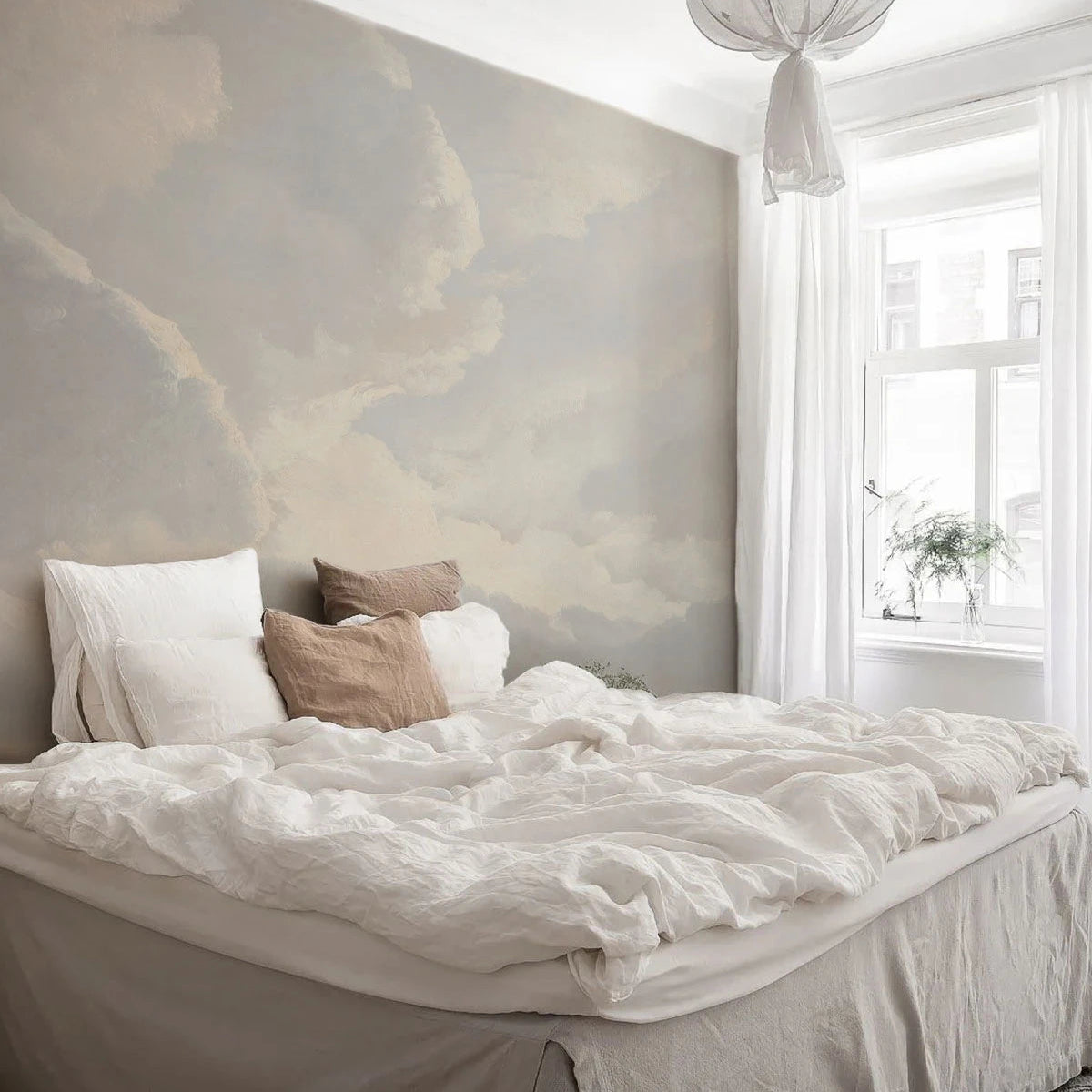 Cloudy Sky Landscape Wallpaper Warm Gray