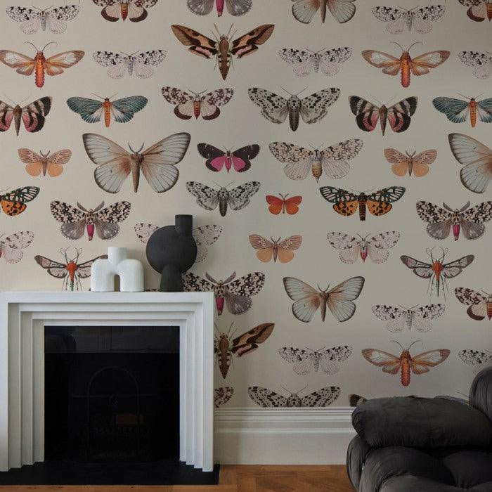 Tapeta Colorful Butterfly Light Beige Wallcolors Eye on Design