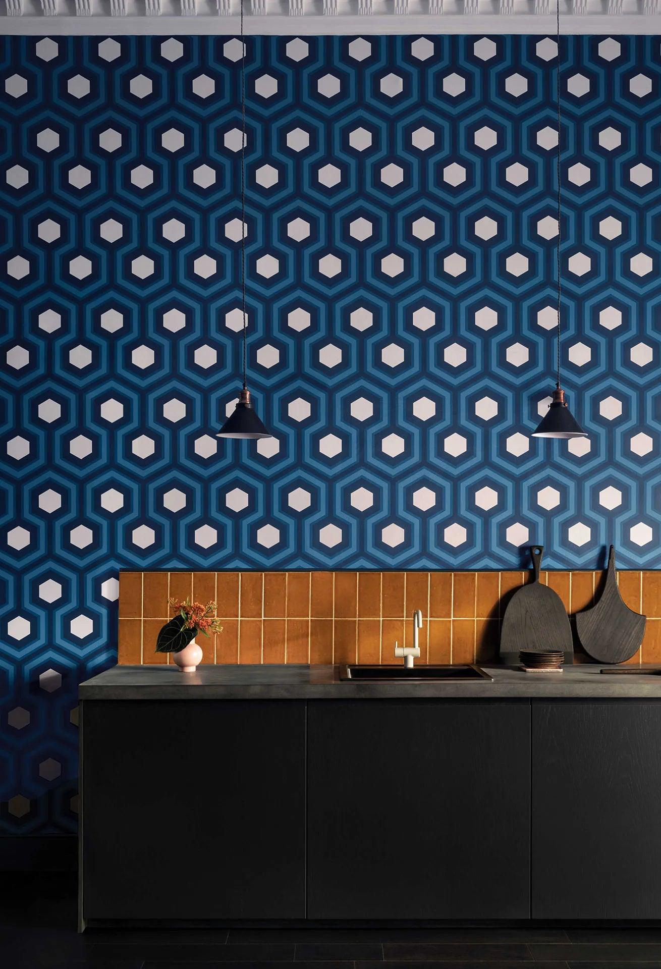 Tapeta CONTEMPORARY COLLECTION - Hicks' Grand niebieski Cole & Son Eye on Design