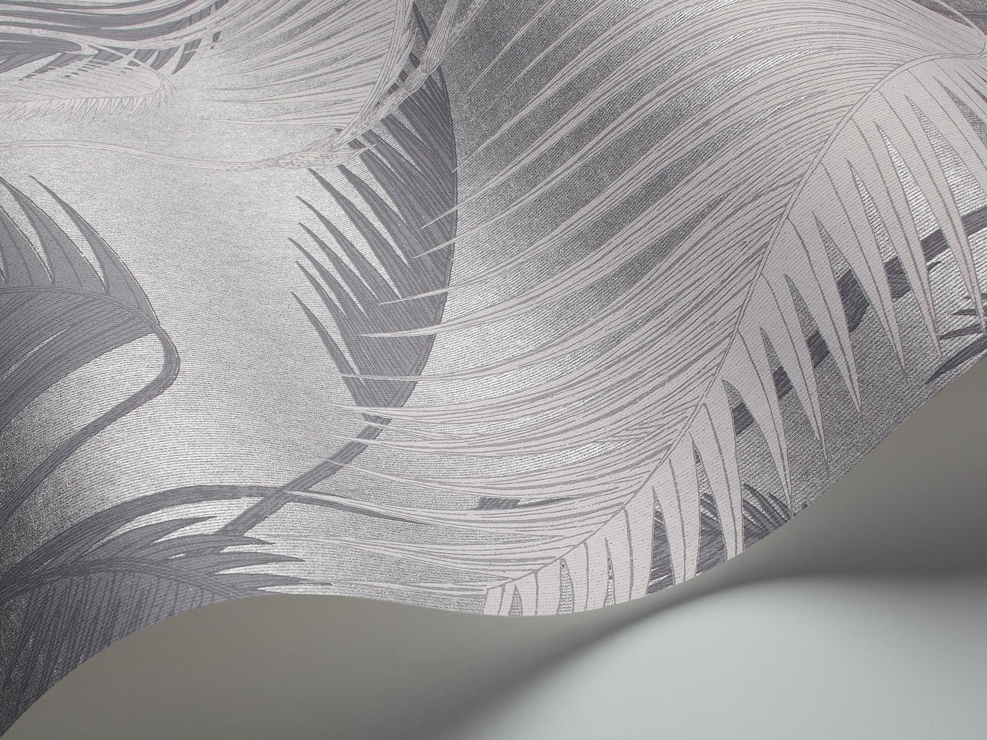 Tapeta CONTEMPORARY COLLECTION - Palm Jungle metaliczne srebro Cole & Son Eye on Design