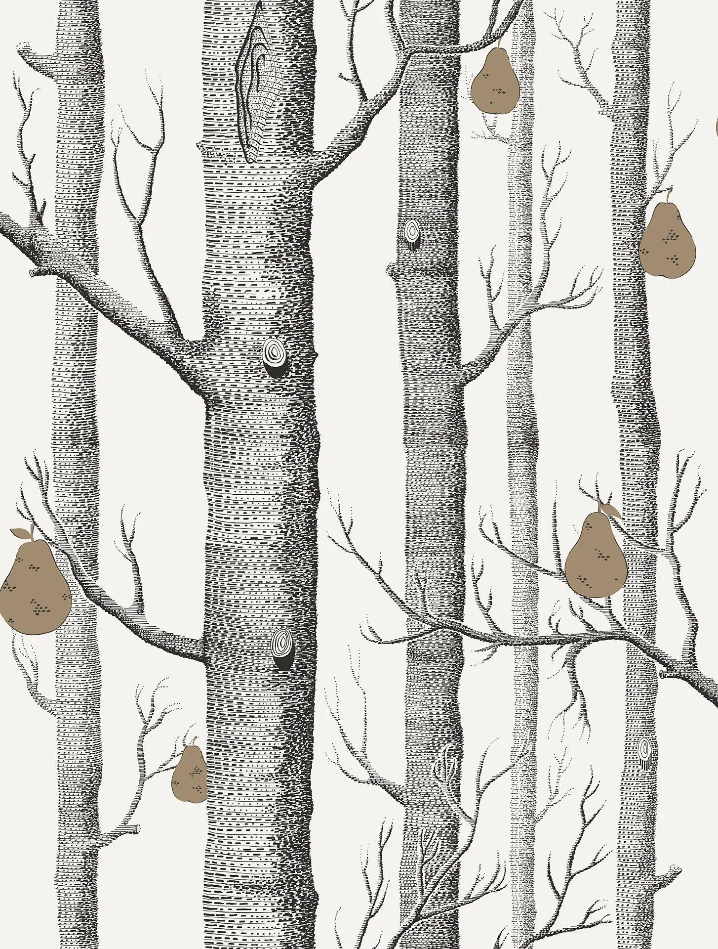 Tapeta CONTEMPORARY COLLECTION - Woods & Pears złoty na bieli Cole & Son Default Title Eye on Design