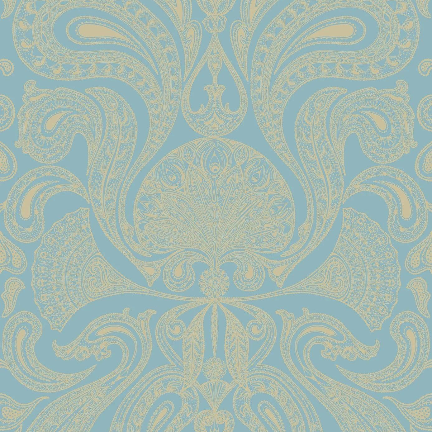 Tapeta CONTEMPORARY RESTYLED - Malabar metaliczne złoto na niebieskim Cole & Son Default Title Eye on Design