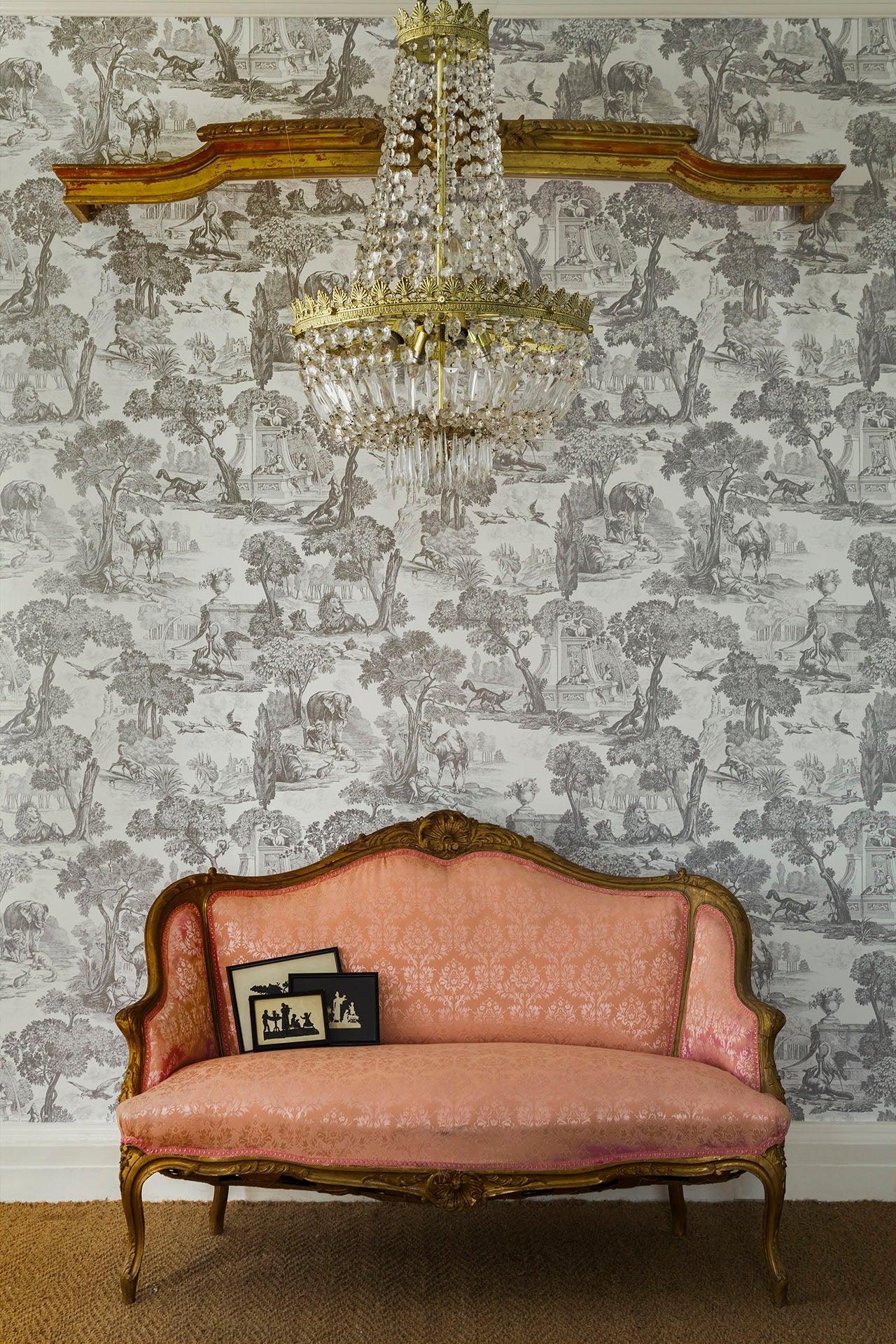 Wallpaper with a Landscape of a Fairy Tale Forest FOLIE - Versailles Brown
