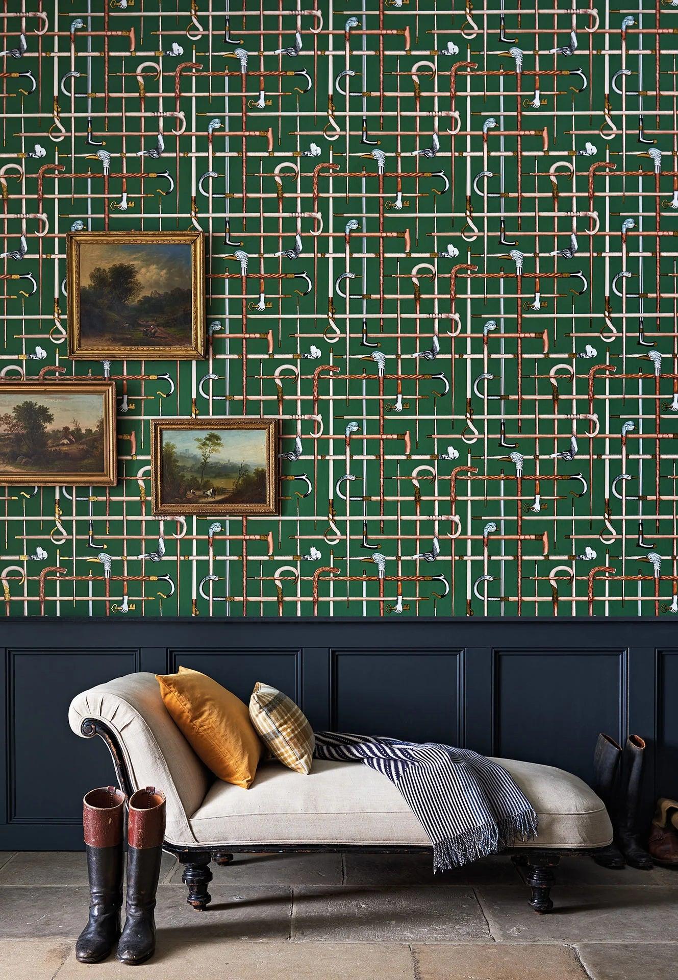 Tapeta FORNASETTI SENZA TEMPO - Bastoni zielony Cole & Son Eye on Design