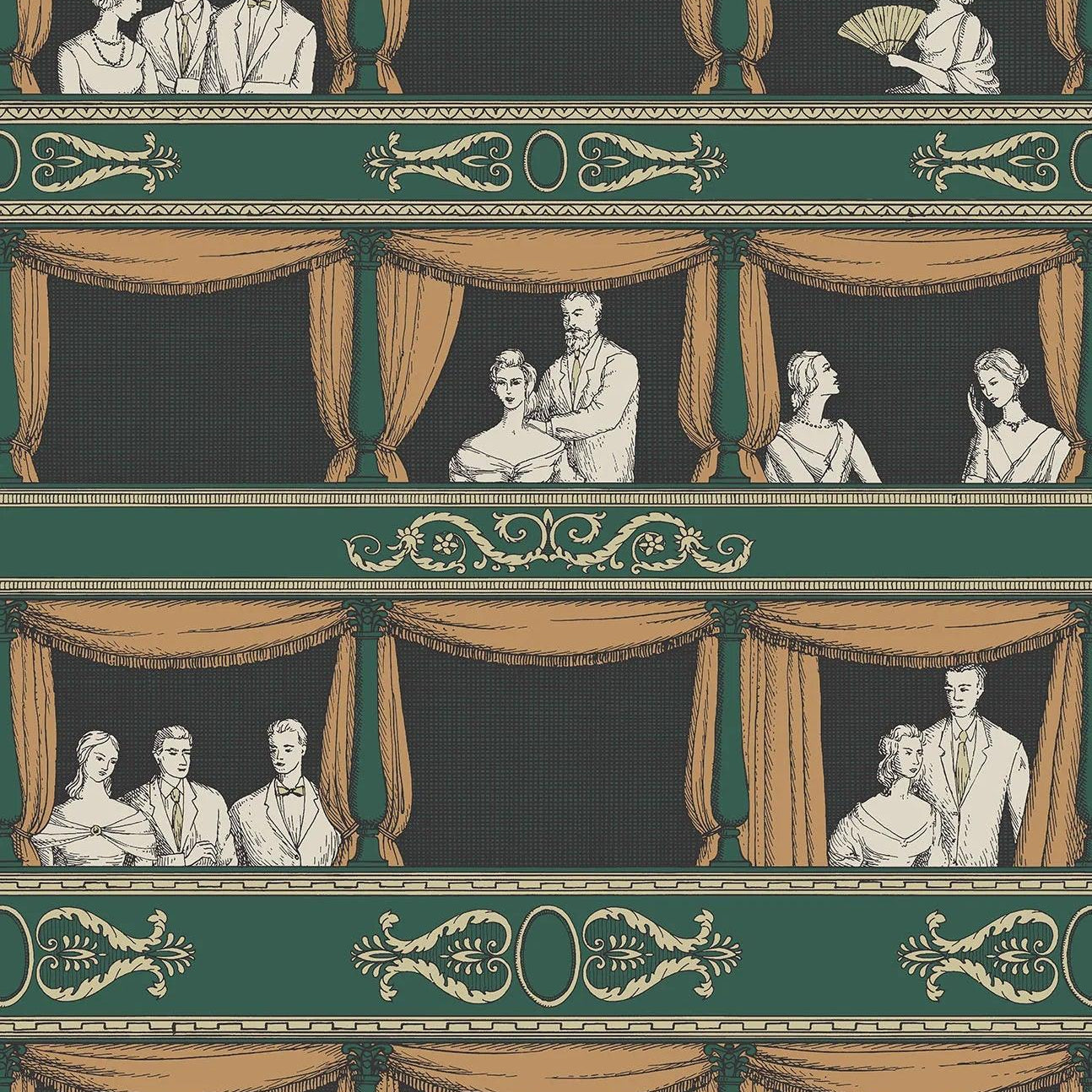 Tapeta FORNASETTI SENZA TEMPO - Teatro zielony Cole & Son Default Title Eye on Design