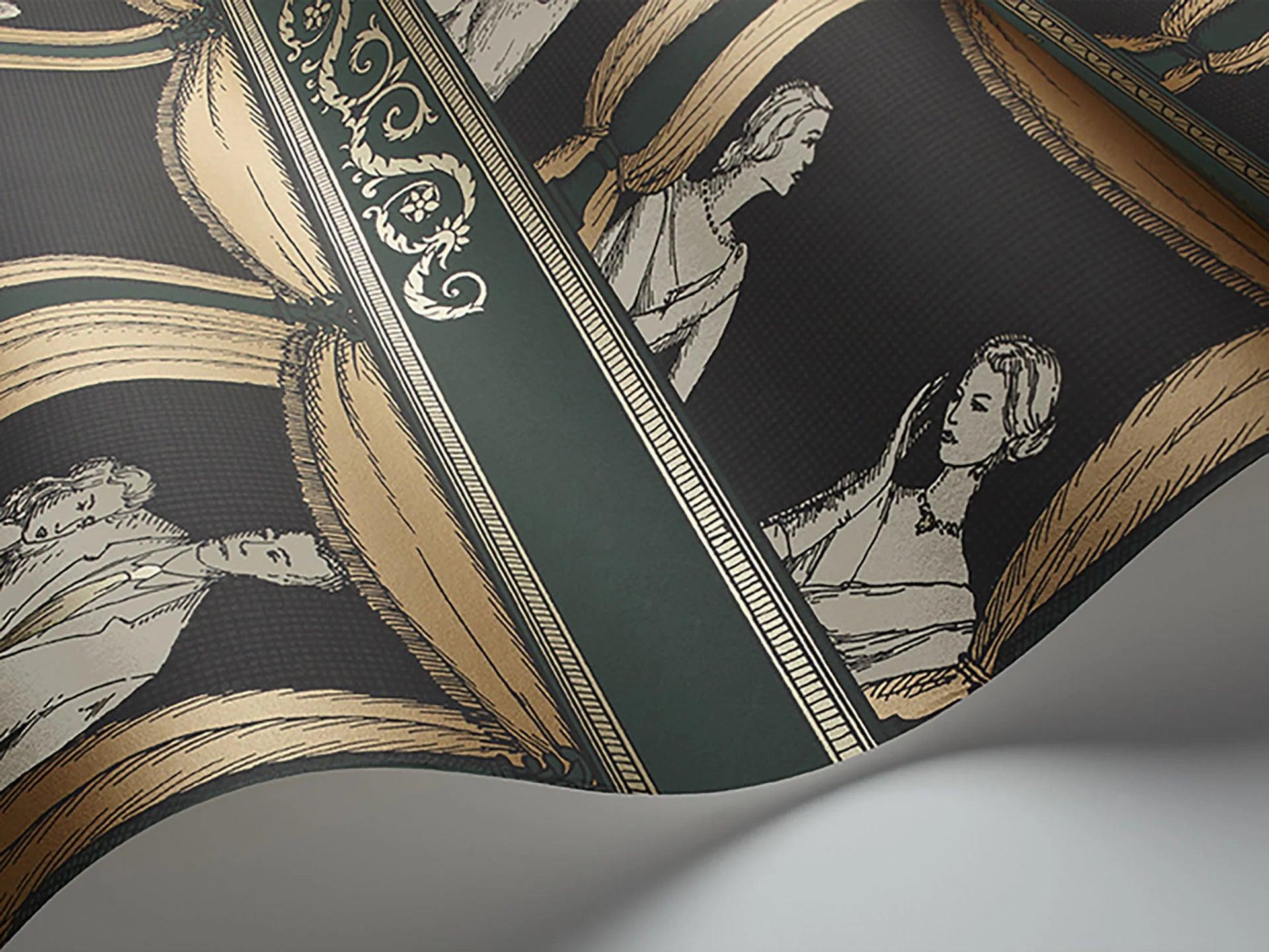 Tapeta FORNASETTI SENZA TEMPO - Teatro zielony Cole & Son Eye on Design