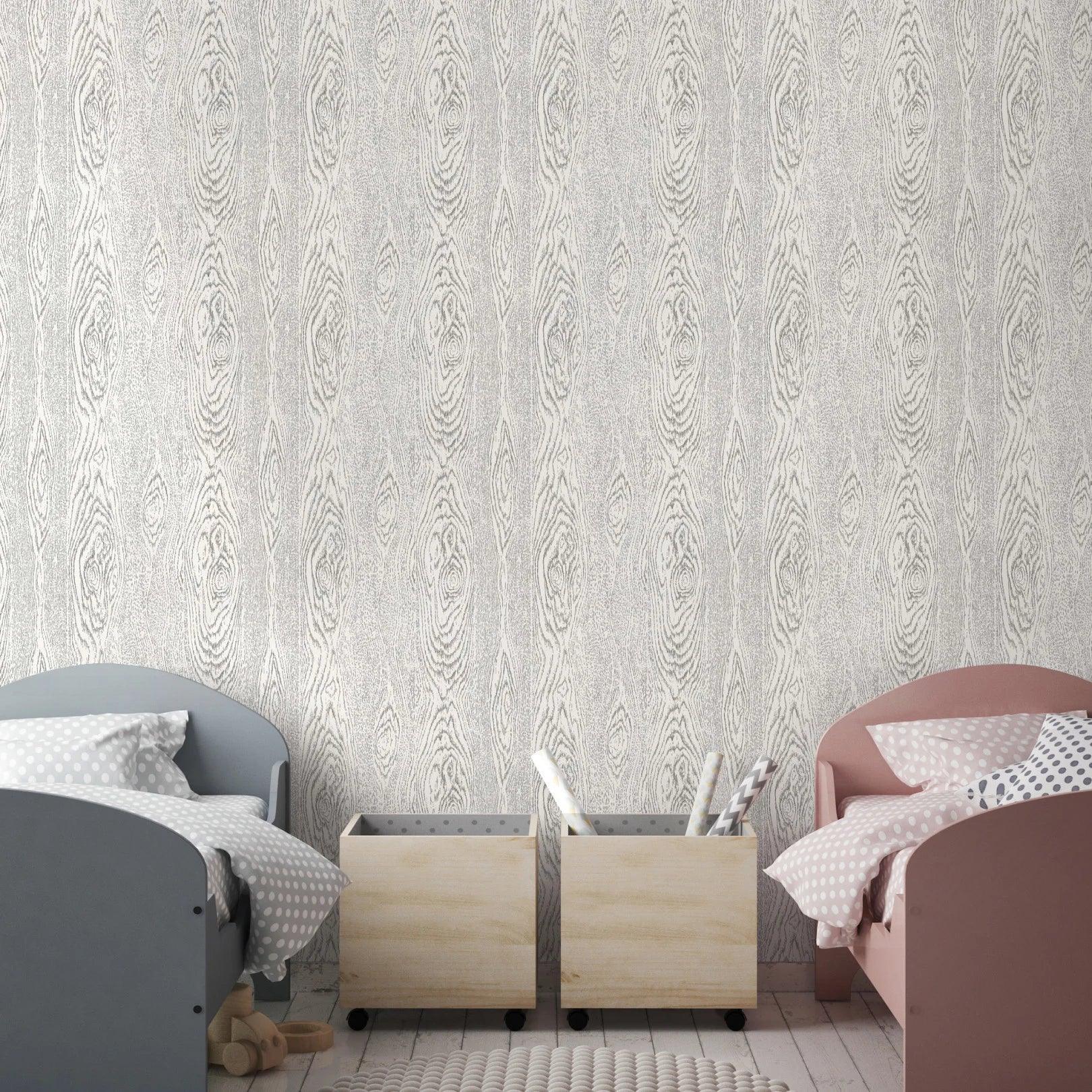 Tapeta FOUNDATION - Wood Grain biały i czarny Cole & Son Eye on Design