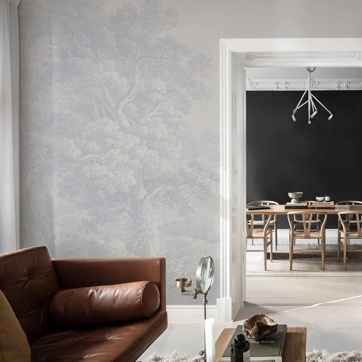 Tapete mit pflanzlichem Landschaftsmotiv GENTLE LANDSCAPE himmelblau