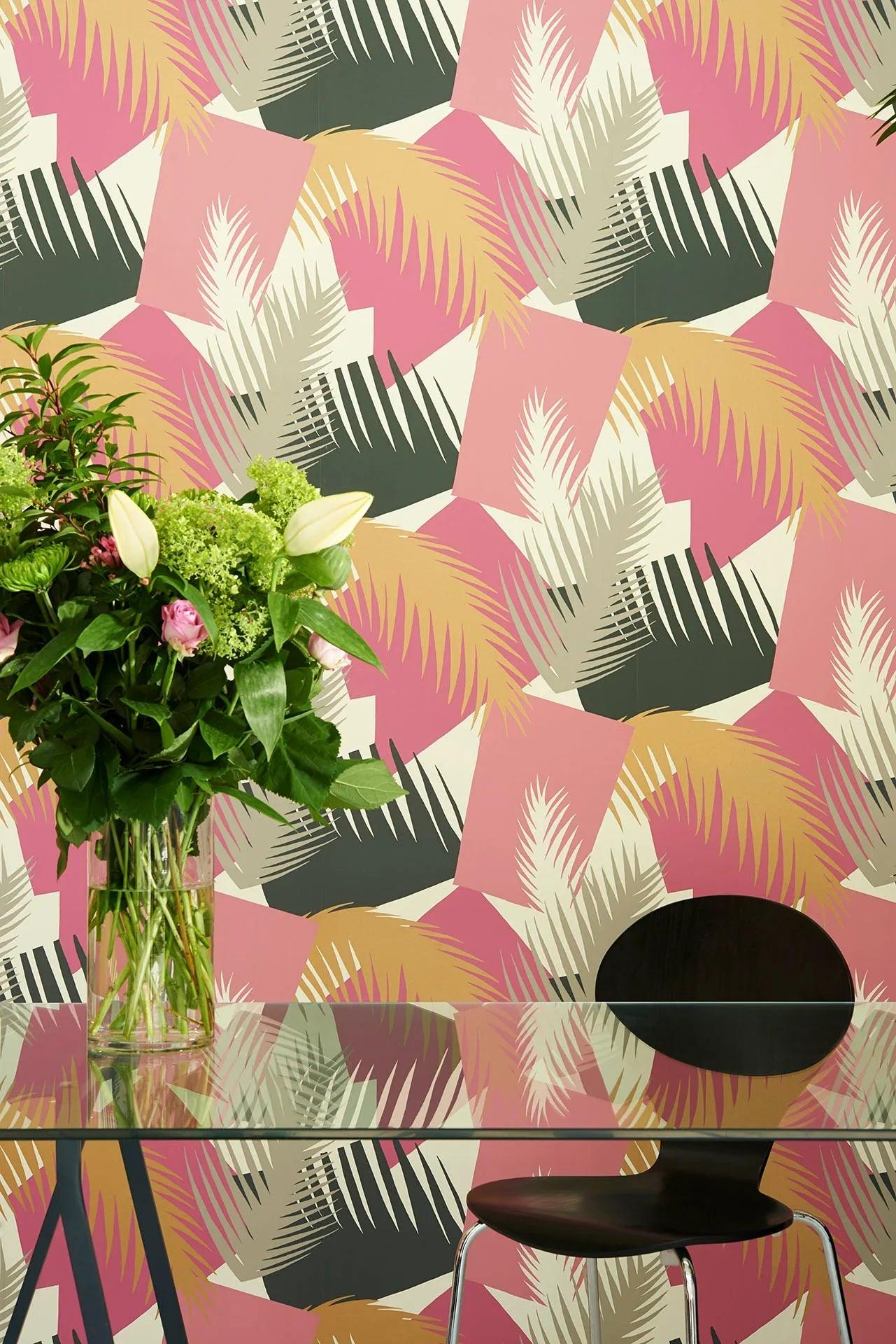 Tapeta GEOMETRIC II - Deco Palm różowy Cole & Son Eye on Design