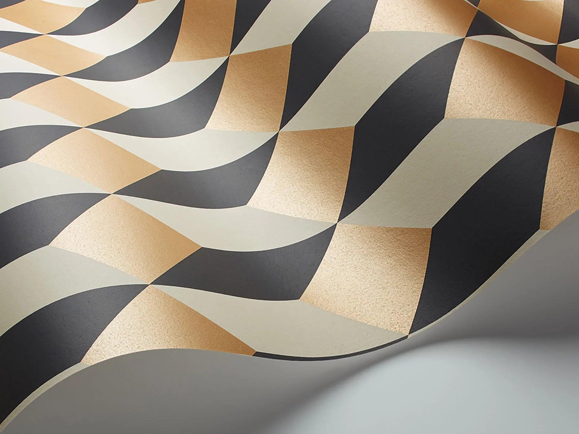 Tapeta GEOMETRIC II - Delano metaliczne złoto Cole & Son Eye on Design