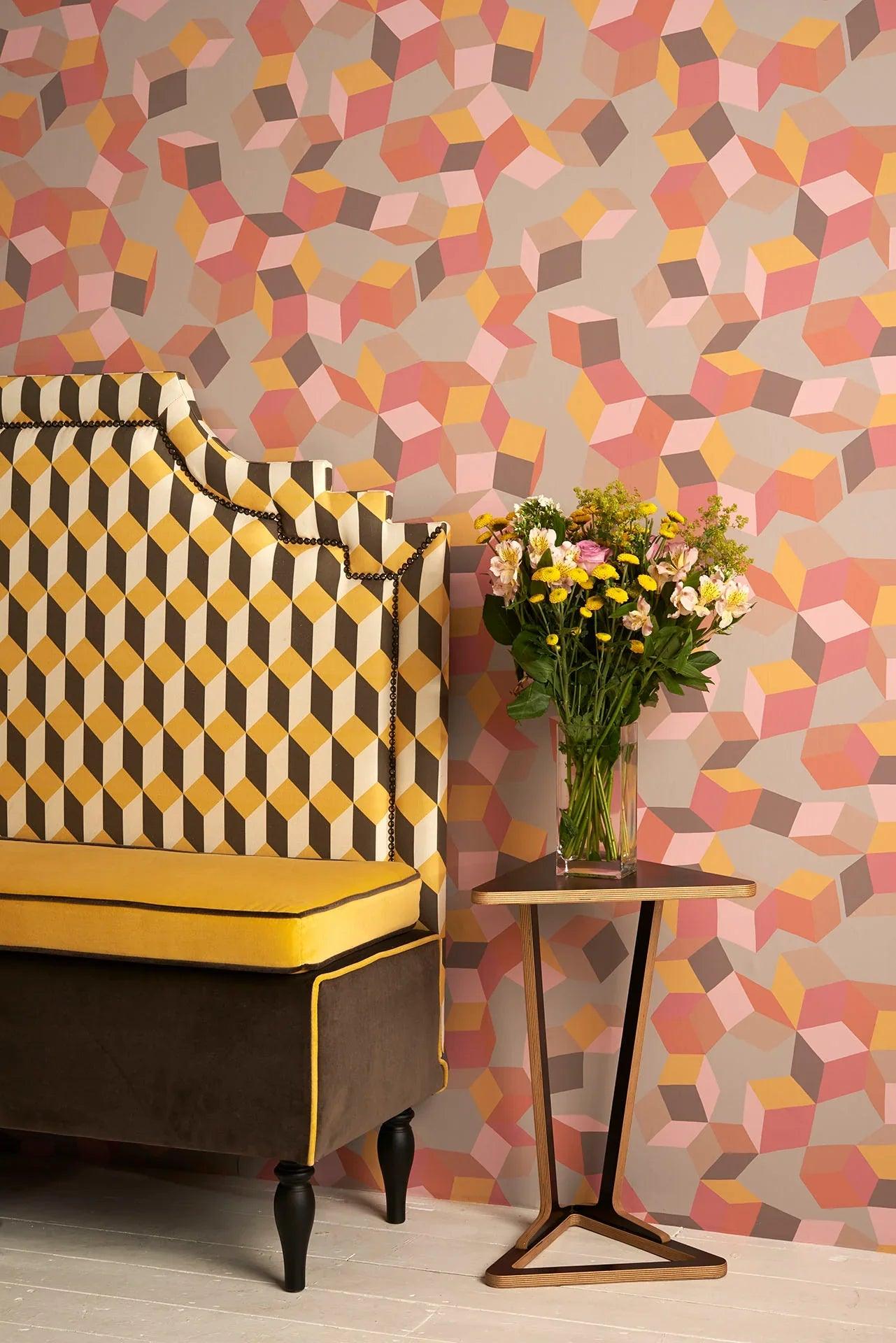 Tapeta GEOMETRIC II - Puzzle fuksja Cole & Son Eye on Design