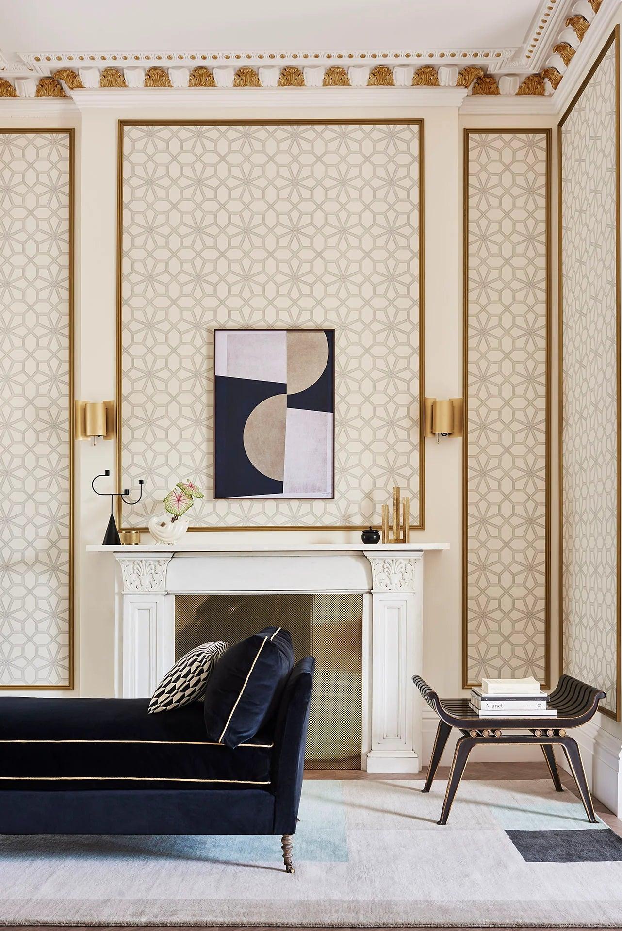 Tapete mit geometrischem Muster HRP GREAT MASTERS - Wolsey Stars schwarz