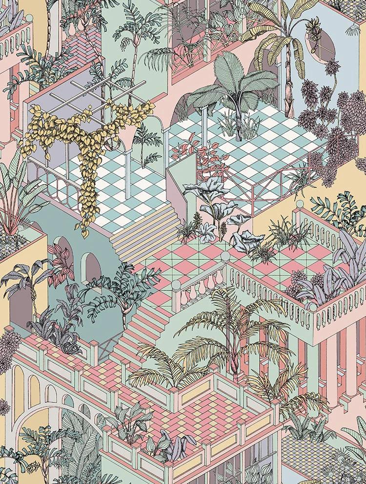 Tapeta ICONS - Miami pastelowy Cole & Son Eye on Design