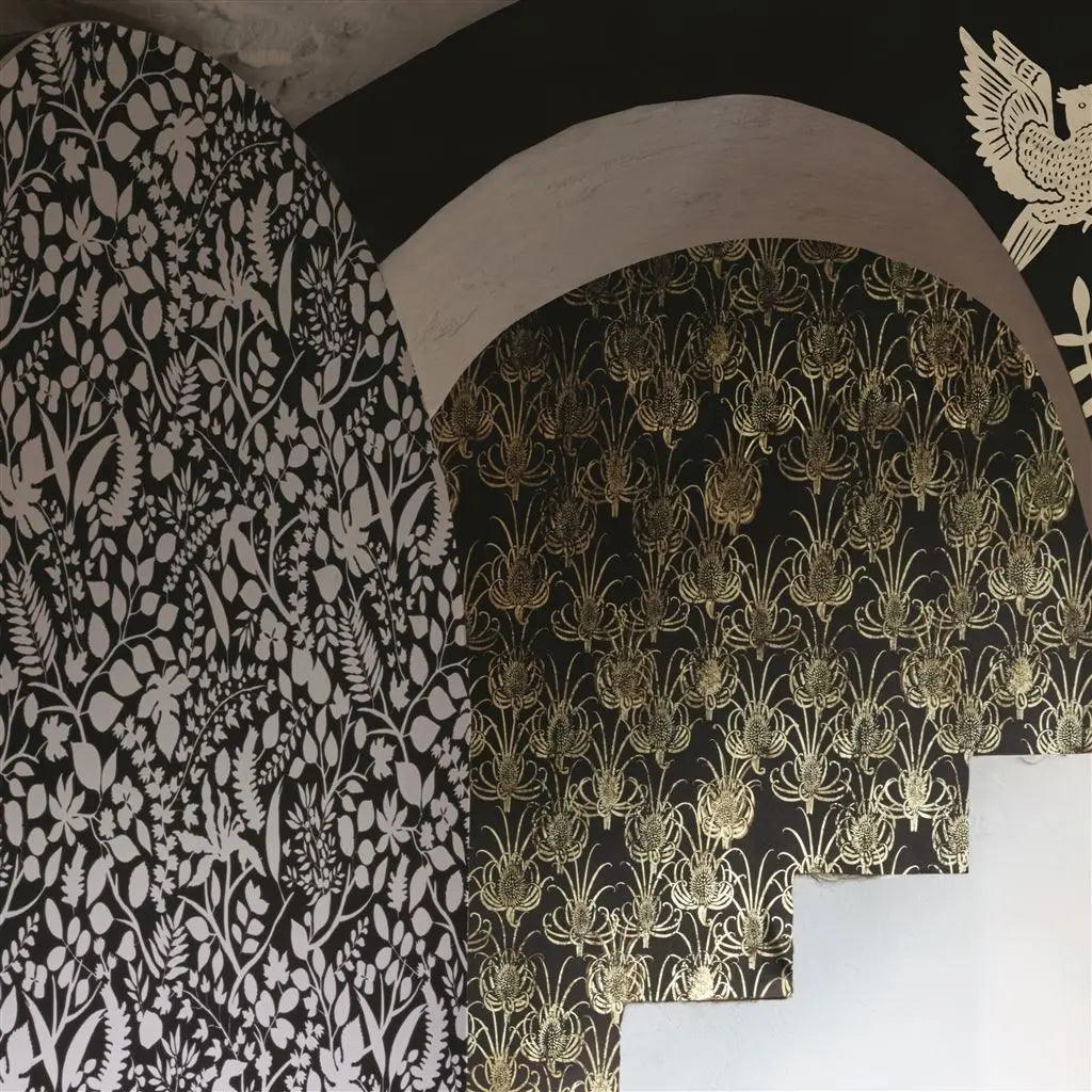 Tapeta L EDEN SOFT CUIVRE czarny z różowym Christian Lacroix Eye on Design