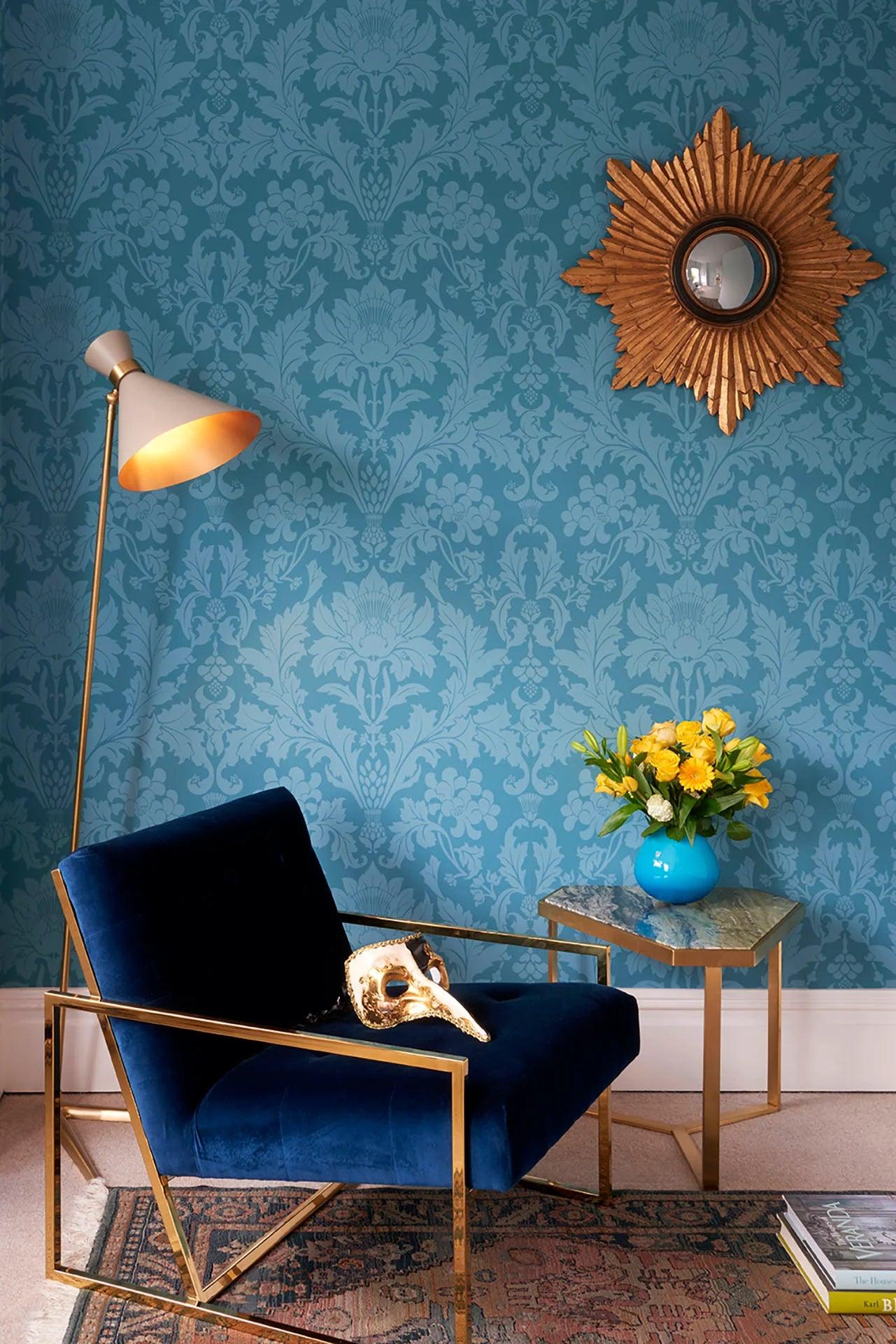 Tapeta MARIINSKY DAMASK - Fonteyn niebieski Cole & Son Eye on Design