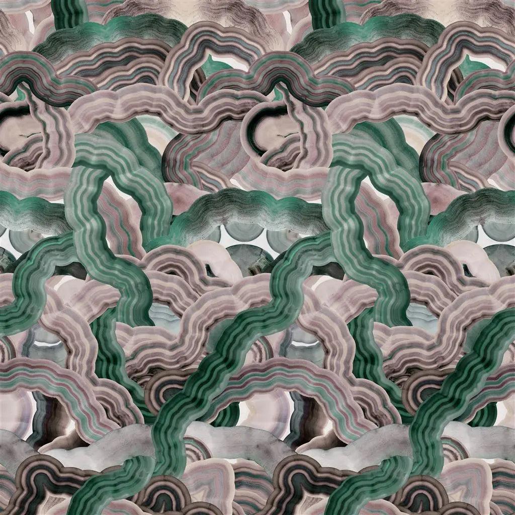 Tapeta MINERAL CREEK QUARTZ ciemnobeżowy z zielonym Christian Lacroix Eye on Design