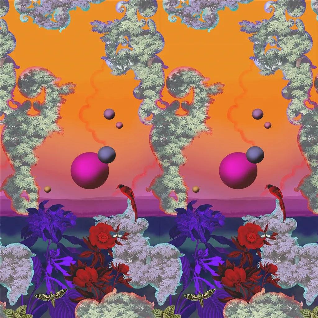 Tapeta NOVAFRICA SUNSET SCENE 2 TANGERINE fioletowy Christian Lacroix Eye on Design