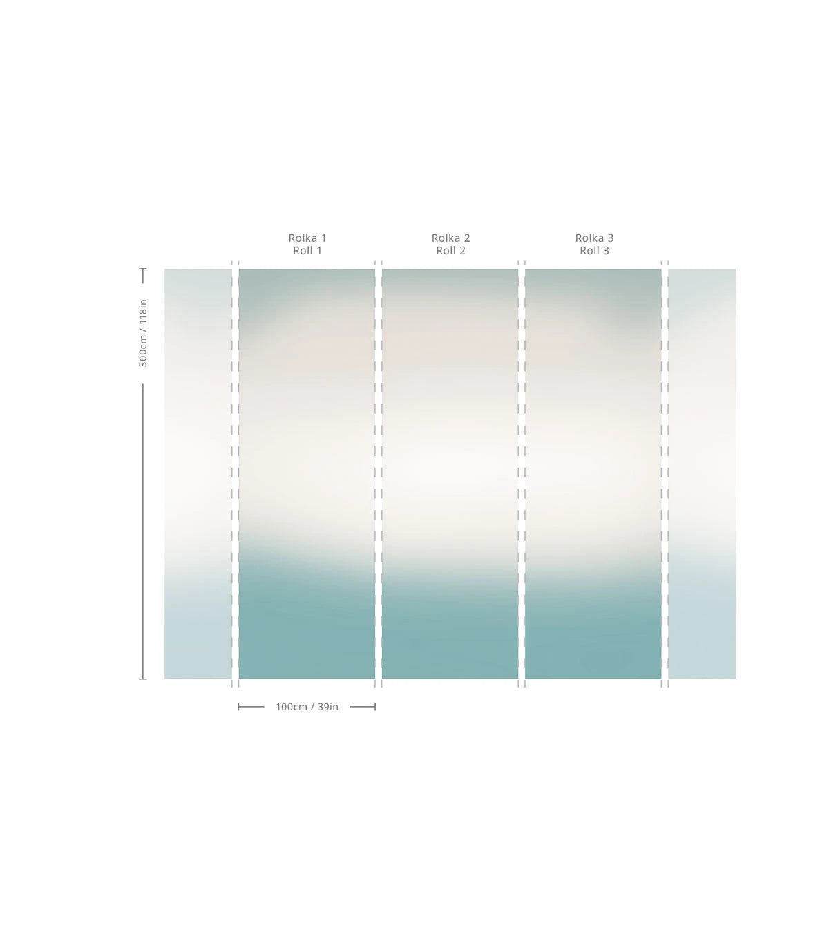 Tapete Gradient OMBRE MARE tiefes Blau mit Grau