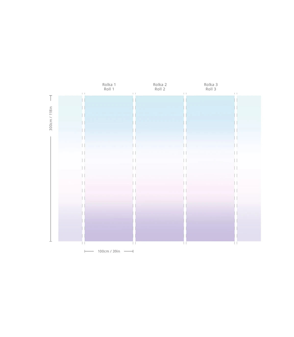 Tapete Gradient OMBRE SERENITY Blau mit Violett