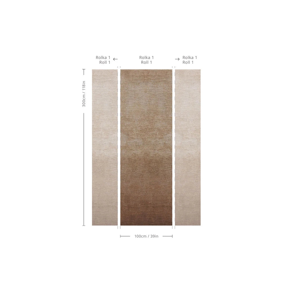 Tapete mit abstraktem Wellenmuster ORGANIC BRONZE braun