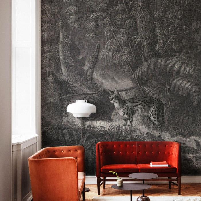 Tapeta Palms and cats Wallcolors Eye on Design